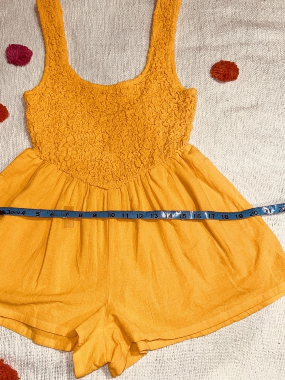 NWOT Free People Juliette Romper XS Cantaloupe Orange/Yellow - Picture 9 of 16